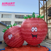 Décoration publicitaire : Fruits de dessin animé gonflables en forme de fraise, modèles de fraises gonflables personnalisés pour l'affichage