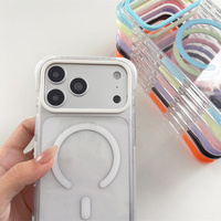 Coque Magnétique Transparente Anti-chute Originale pour iPhone 18 Pro Max 17 16 15 avec Bande Antidérapante et Coins Antichoc – Protection Optimale