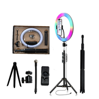 MJ26 Youtube Video Live Streaming Selfie illuminazione fotografica porta telefono 10 pollici LED anello di luce