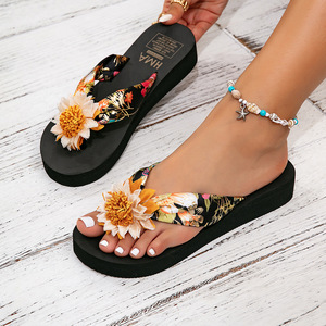 Sandales d'été <span class=keywords><strong>confortables</strong></span> en gros, <span class=keywords><strong>tongs</strong></span> bohèmes à semelle souple, chaussons de plage pour femmes - Product Image 3