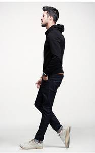 High Quality <b>Black</b> <b>Plain</b> Stylish Custom Cowl Neck <b>Hoodies</b> for Men - Product Image 2
