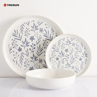 Services de vaisselle en porcelaine blanche de qualité supérieure, sur mesure, durables, écologiques, compatibles micro-ondes, assiettes de différentes tailles pour la vente en gros