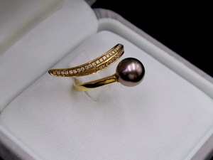 Atacado Unisex Tahitian Pérola Anel com Novo Design Seawater Pérola com Linhas Paralelas Jóias Clássicas para o Aniversário - Product Image 2