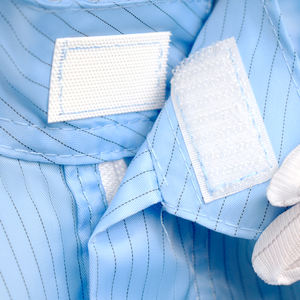 ملابس عمل قطعة واحدة خالية من الغبار لغرف الأبحاث مقاومة للساكنة ، وزرة مقنعين مخططة للإلكترونيات ورش عمل غرف الأبحاث ملابس <span class=keywords><strong>Esd</strong></span> - Product Image 6