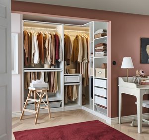 <span class=keywords><strong>Armoire</strong></span> d'angle profonde et spacieuse pour vêtements et accessoires, espace de rangement généreux - Product Image 2