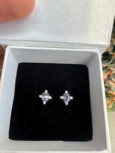 10K Gold Genuine <b>Blue</b> <b>Sapphire</b> <b>Earrings</b> Solitaire Gemstone Stud Solid Gold Fine Trendy Fashion Jewelry Gift Her Women - Product Image 3