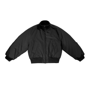 Blouson Bomber Oversize Homme Cleanfit 2025 – Manteau Décontracté Minimaliste Ample en Satin Bleu Marine Foncé Style Streetwear Automne - Product Image 5