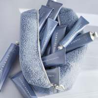 Logo personnalisé fermeture éclair doux Teddy tissu femmes cosmétique maquillage voyage trousse de toilette