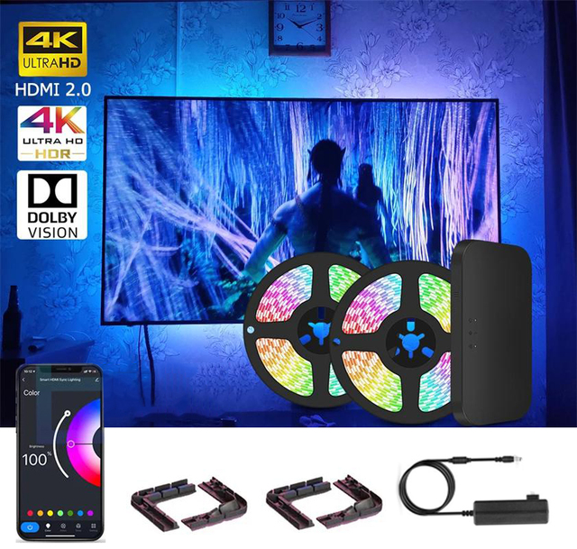 Smart Ambient TV LED Strip Light with App Control for 4K for Devices PC Monitor Backlights Kit