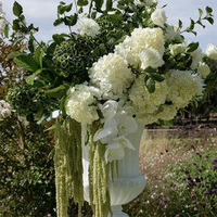 Boule de fleurs suspendue en soie de 60 cm, roses roses et hortensias blancs effet toucher réel, 70 cm, pour décoration de table de mariage, fournisseur événementiel