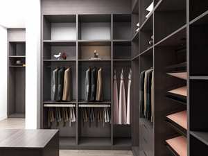 Dressing moderne autoportant en bois foncé à grain apparent |   Armoire de style simple personnalisée pour la maison - Product Image 5