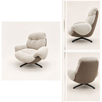 Fauteuil lounge moderne en tissu bouclé, rembourré, avec mousse haute densité, pour salon ou coin lecture