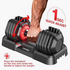 Manubrio Regolabile da 55 Libbre, 10 in 1, con Impugnatura Antiscivolo, Attrezzatura da <span class=keywords><strong>Palestra</strong></span> a Regolazione Rapida per Allenamento della Forza - Product Image 2