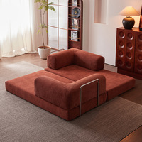 Sofá de Estilo Francés con Compresión al Vacío, Plegable, sin Estructura, con Tapicería de Pana Extraíble y Lavable