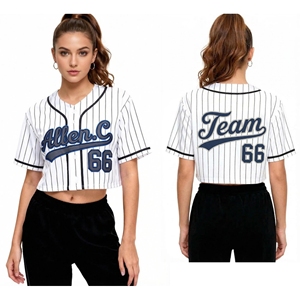 Custom baseball- en softbaltenues met sublimatie full print borduurwerk sportteam shirt baby tee stijl - Product Image 2