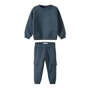 Bamboo Cotton Kids Sweatsuit Sets Fleece Boys Clothing Sets Customize Tracksuits For Children Sustainable Jogger Set Kids