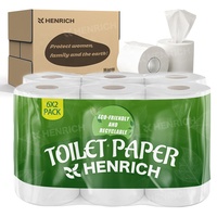 Papier toilette en vrac personnalisé imprimé en gros, rouleaux de papier toilette en pâte de bambou