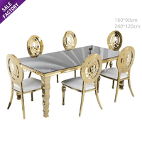 Offre spéciale Ensemble table et chaises de mariage en acier inoxydable et or Mobilier de mariage pour hôtel, banquet, événement, table à manger