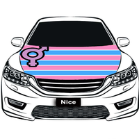 Housse de capot de voiture personnalisée en polyester arc-en-ciel pour transféminins, pour la marche des fiertés transféminines et la protection anti-poussière des véhicules