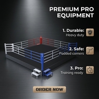 Ring d'entraînement professionnel en acier robuste pour la boxe et le MMA, avec poteaux d'angle et cordes, taille personnalisable, durable, approvisionnement en gros