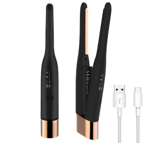 Supplier New Trend Korea Rechargeable Small Unplugged Hair Straightener Customized Titanium Mini Hair Wireless Flat Iron