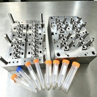 Moule d'injection plastique haute précision sur mesure 15ml 25ml 50ml 100ml pour tubes de centrifugation coniques avec couvercle et fond plat
