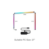 Barre lumineuse RGBIC pour moniteur PC, bande LED dynamique à changement de couleur, synchronisation USB ARGB, ruban LED pour ambiance de bureau