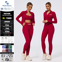 Ensemble de yoga 3 pièces pour femme : veste zippée respirante et légère à col montant, soutien-gorge de sport dos nu, leggings taille haute – Idéal pour le fitness et les activités sportives