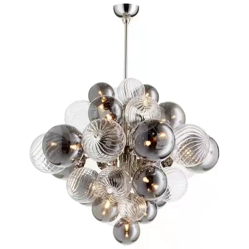 Silver metal chandelier