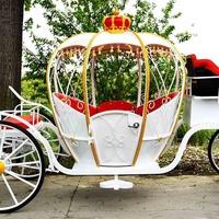 Chariot de mariage type cendrillon, 8 pièces, accessoire de luxe pour l'extérieur, pas cher, imprimé citrouille, vente en gros
