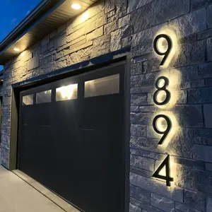 Sistema de sinalização de número de casa em acrílico LED personalizado, placas de quarto de hotel, números de casas para porta de hotel