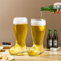 Tasse en verre à pinte de 1.5 litres par sublimation 500ml 600ml 2000ml Long 16oz 4 pièces 1L Cowboy 12oz 20oz Boot Beer Glass