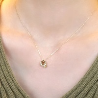 Milskye süße atember aubende Schmuck 925 Silber 18 Karat Gold Geburts blume August Sonnenblume Diamant Halskette