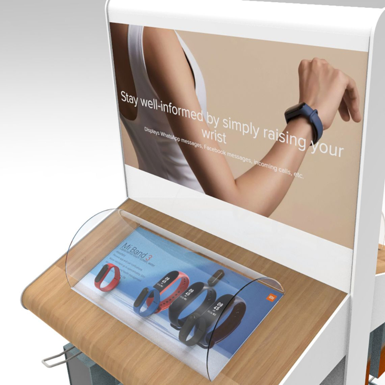 Custom Metal Floor Standing Smart Bracelet Retail Display Stand with Carton Packing for Mobile Phone Accessories Store — view 3