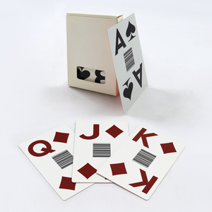 Cartes à jouer personnalisées imprimées en rouge, classiques, 100% imperméables, design imprimé, cartes à jouer en plastique jumbo avec code-barres - Product Image 6