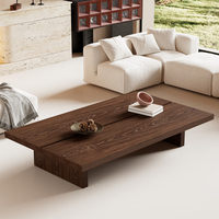 Table basse carrée en bois massif, table à thé, salon, style minimaliste, design moderne et original