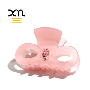 Phụ Nữ Ưa Thích Màu Hồng Nhựa Kim Cương Tóc Claw Clips Phụ Nữ Thời Trang Pha Lê Rhinestone Nhỏ Tóc Claws Bướm Tóc Kẹp Hàm Clip - Product Image 1