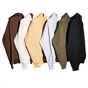 Sweat-shirt à capuche pour homme, couleur unie, coupe classique, avec poche, style décontracté, pour l'automne, 100% coton, tissu en molleton français tricoté - Product Image 2