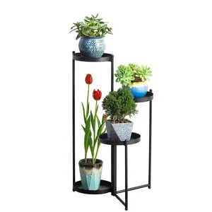 Soporte de Metal moderno para plantas, estante de almacenamiento para macetas, organizador de exhibición de flores para interior y exterior