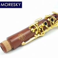 MORESKY Professional Woodwind Clarinet Made of Rosewood and Gold Plated 17 Keys Customizable MC681