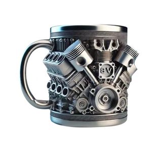 Taza de Café Creativa de Resina 3D con Diseño Moderno de Motor V8, Taza de Acero Inoxidable para Fiesta, Oficina, Auto, Decoración de Interiores, Regalo - Product Image 2