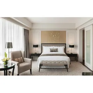 Modern Elegant Design Luxury Hotel Bed Room Furniture Sets For Commercial 4-5 Star Hotel HO-017