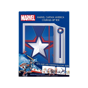 <b>Marvel</b> Captain America Courage-<b>Gift</b> Box with Diary and Fashion Ballpoint Pen, Blue - Product Image 2