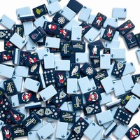 160 Buah Set Mahjong Amerika 1.42 Inci, Ubin Mahjong Akrilik Lapis Ganda Model Ski, Mendukung Pengiriman Udara/Laut, Hadiah Pesta
