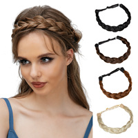 Serre-tête tressé de mariée, extension de cheveux synthétique en fibre haute température, accessoire capillaire style bohème pour femme, coiffe de mariage