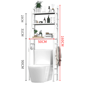 Đa năng 3 lớp kim loại phòng tắm giá lưu trữ chủ trên nhà vệ sinh giá nhà đứng tổ chức kệ - Product Image 5