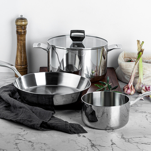 <strong>Big</strong> Discount 9inch 3ply Stainless Steel <strong>Saucepan</strong> Frying Pan Cooking Casserole Cookware Sets - Product Image 6