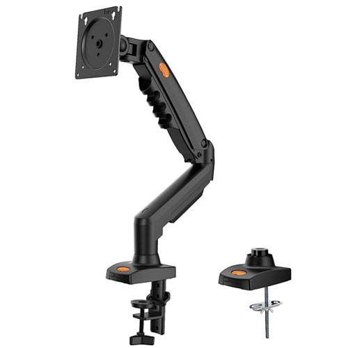 KOORUI Adjustable Gas Spring Monitor Arm Black Wall Mount for 17-32 Inch Computer Monitors with 85 Degrees Tilt New Product