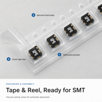 Connecteur de capteur de glucose 3 broches SMT 1,5 mm ultra-plat pour transmetteur CGM PCB plaqué or PA10T avec bande porteuse noire OEM RoHS