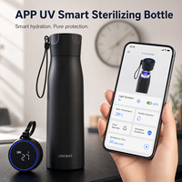 Gourde d'eau intelligente 16 oz en acier inoxydable 316 à isolation sous vide avec affichage LED via application et rappel d'hydratation pour les voyages